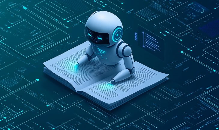 Artificial Intelligence in Document Analysis, the role of artificial intelligence in document analysis with an image portraying machine learning algorithms extracting data from unstructured documents.